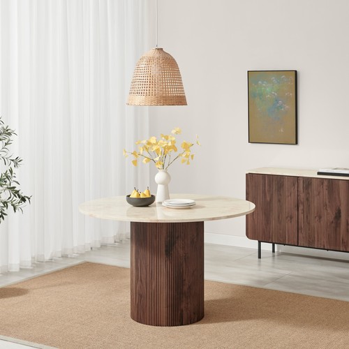 Penrose round walnut marble - walnut,