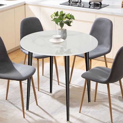 Round marble kitchen table - kitchen,