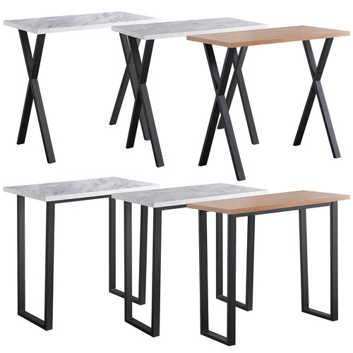 Marble effect bar table - marble, metal