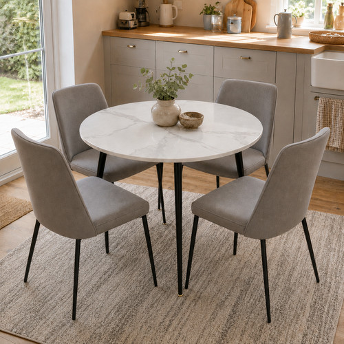 Round dining table 80cm - table, marble