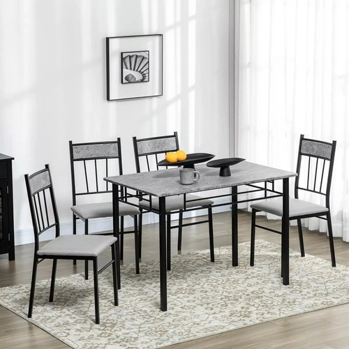 Modern dining table and chairs - table,