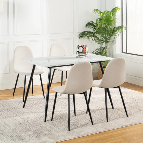 Marble wooden dining table - dining,