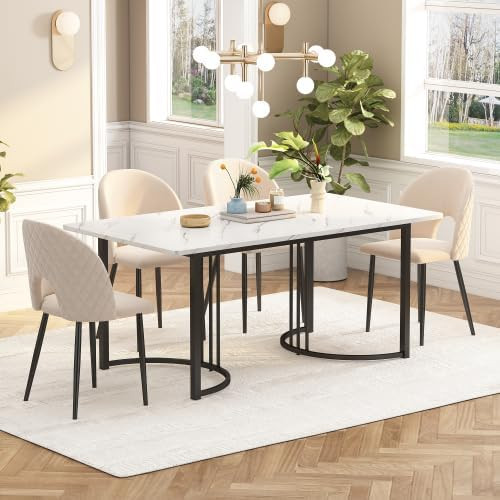 Marble dining table 140x80cm - dining,