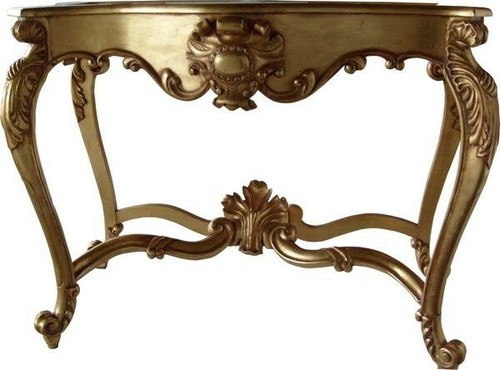 Gold console table - console,